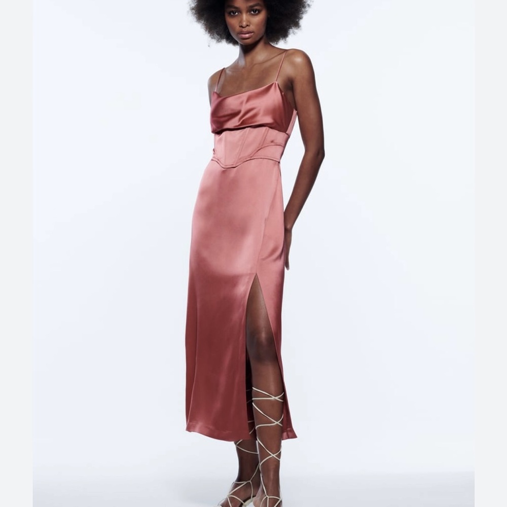 Zara Pink Slip Dress Small #AA
